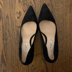 M.M. LAFLEUR Black Suede Heels